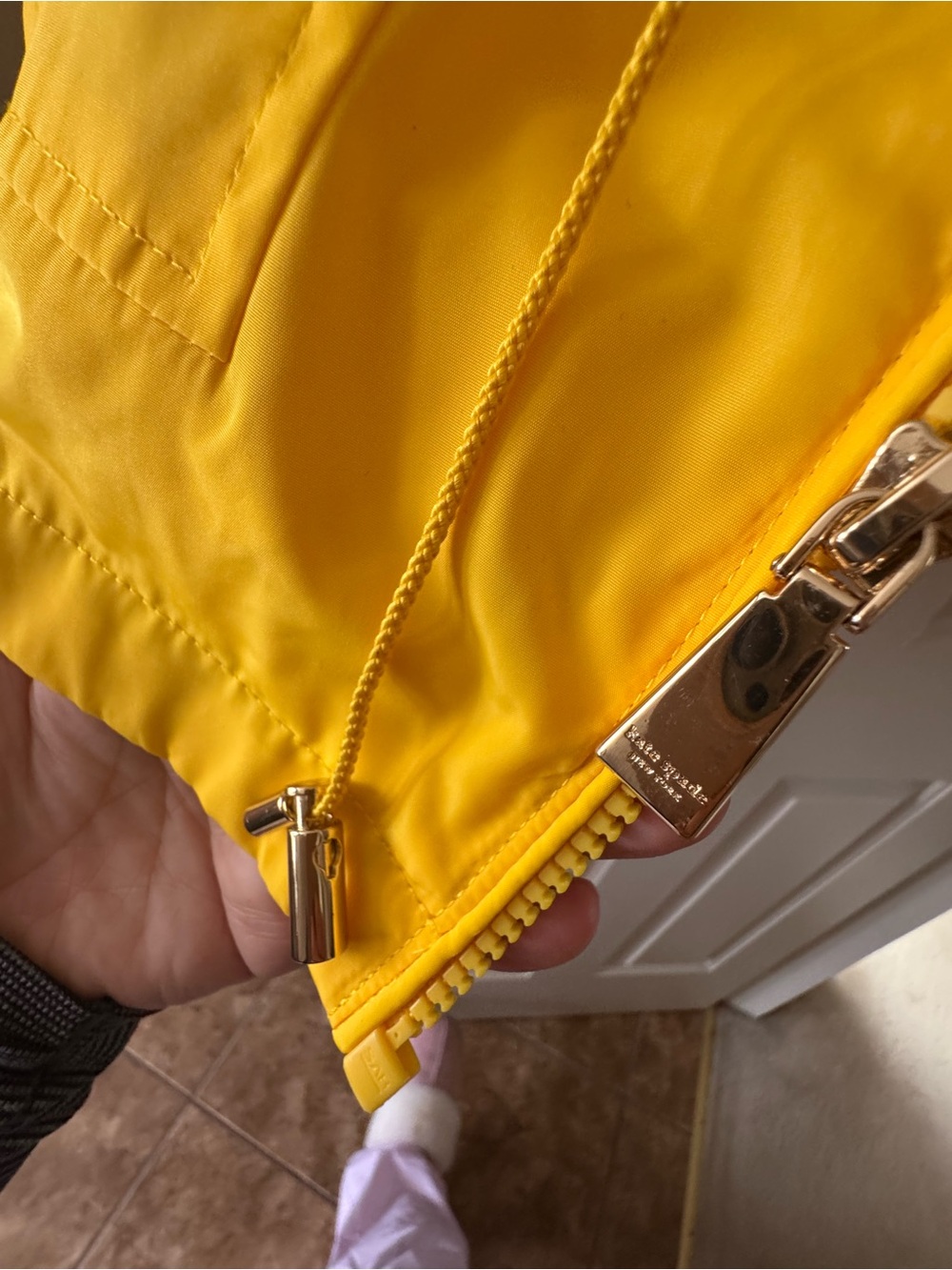 kate spade Bright Yellow Hooded casual or rain Coat - Picture 4 of 5